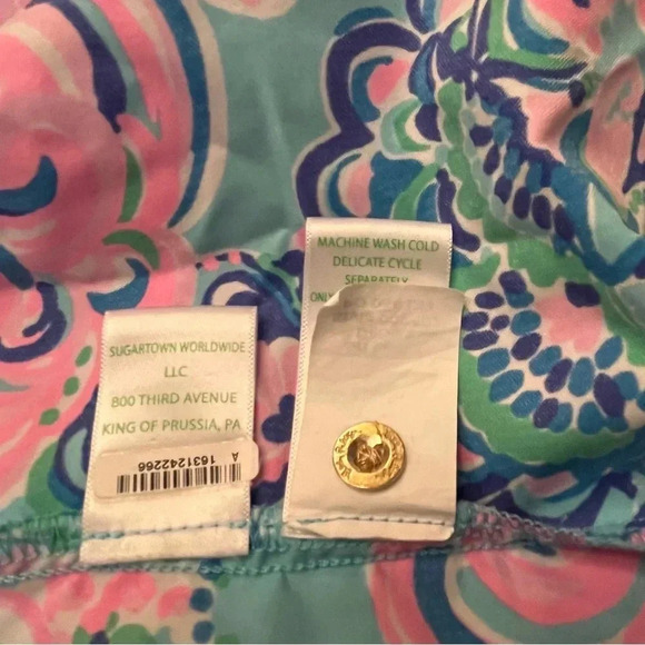 LILLY PULITZER Seana Dress UPF 50+ Blue Horizon Jungle Sunrise Woman’s Size XS - Picture 6 of 12